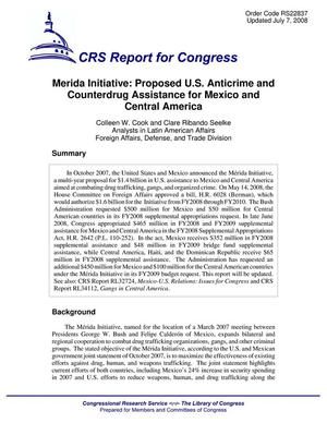 Primary view of object titled 'Merida Initiative: Proposed U.S. Anticrime and Counterdrug Assistance for Mexico and Central America'.