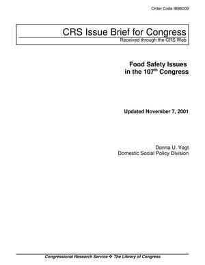 Primary view of object titled 'Food Safety Issues in the 107th Congress'.