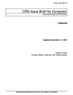 Primary view of object titled 'Lebanon'.