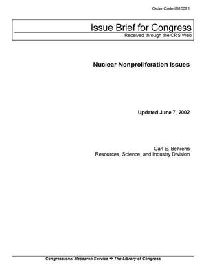 Primary view of object titled 'Nuclear Nonproliferation Issues'.