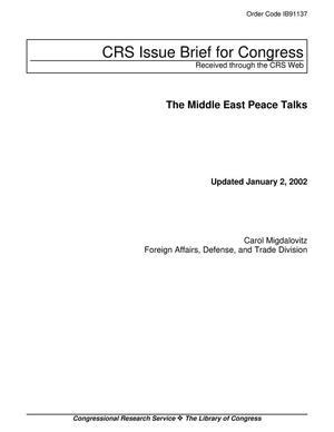 Primary view of object titled 'The Middle East Peace Talks'.