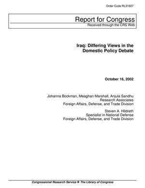 Primary view of object titled 'Iraq: Differing Views in the Domestic Policy Debate'.