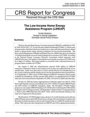 Primary view of object titled 'The Low-Income Home Energy Assistance Program (LIHEAP)'.