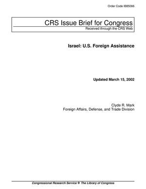 Primary view of object titled 'Israel: U.S. Foreign Assistance'.
