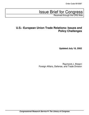 Primary view of object titled 'U.S.-European Union Trade Relations: Issues and Policy Challenges'.