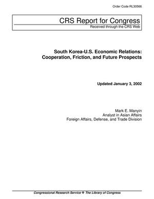 Primary view of object titled 'South Korea-U.S. Economic Relations: Cooperation, Friction, and Future Prospects'.