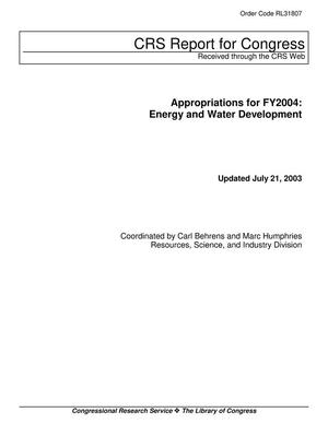 Primary view of object titled 'Appropriations for FY2004: Energy and Water Development'.