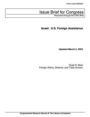 Primary view of object titled 'Israel: U.S. Foreign Assistance'.