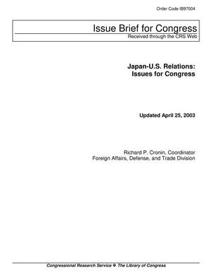 Primary view of object titled 'Japan-U.S. Relations: Issues for Congress'.