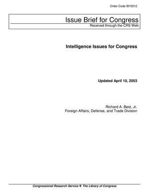 Primary view of object titled 'Intelligence Issues for Congress'.