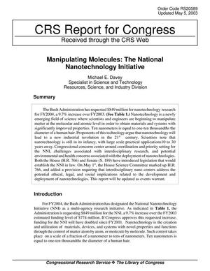 Primary view of object titled 'Manipulating Molecules: The National Nanotechnology Initiative'.