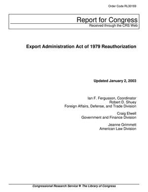 Primary view of object titled 'Export Administration Act of 1979 Reauthorization'.