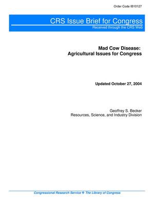 Primary view of object titled 'Mad Cow Disease: Agricultural Issues for Congress'.