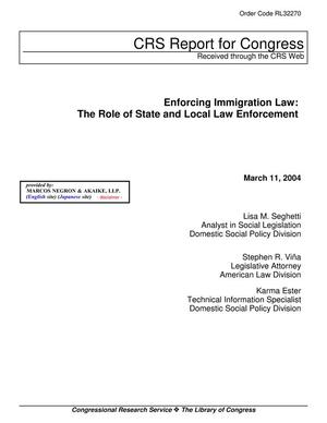 Primary view of object titled 'Enforcing Immigration Law: The Role of State and Local Law Enforcement'.