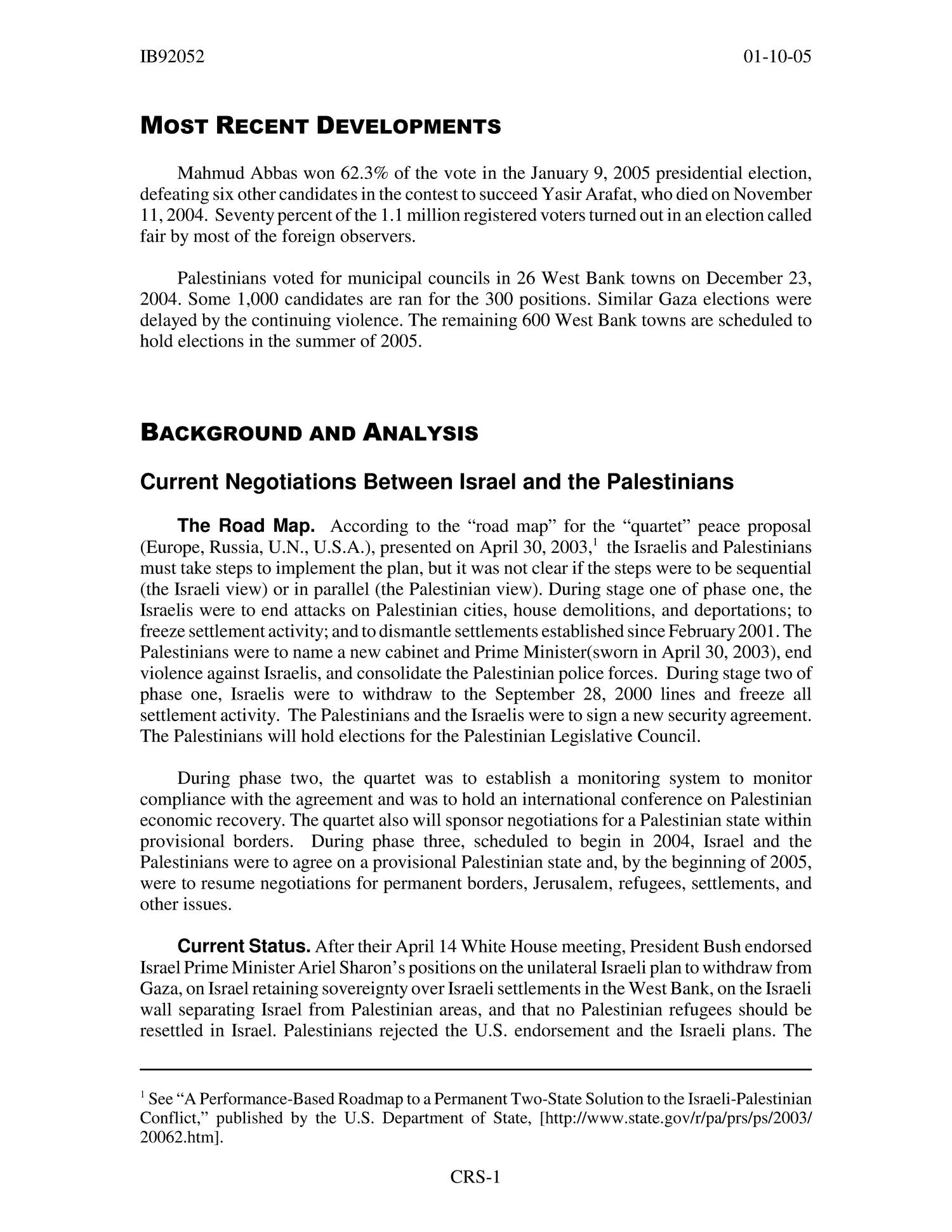 Palestinians and Middle East Peace: Issues for the United States
                                                
                                                    [Sequence #]: 4 of 18
                                                