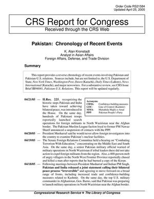 Primary view of object titled 'Pakistan: Chronology of Recent Events'.
