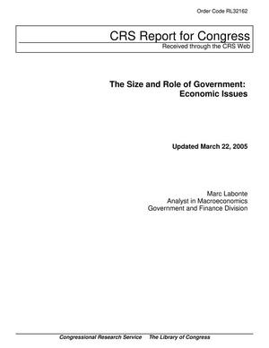 Primary view of object titled 'The Size and Role of Government: Economic Issues'.
