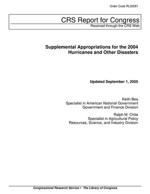 Primary view of object titled 'Supplemental Appropriations for the 2004 Hurricanes and Other Disasters'.