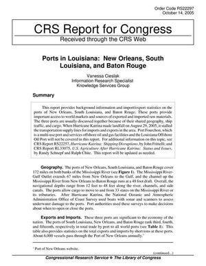 Primary view of object titled 'Ports in Louisiana: New Orleans, South Louisiana, and Baton Rouge'.