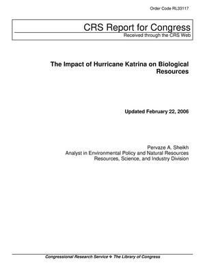 Primary view of object titled 'The Impact of Hurricane Katrina on Biological Resources'.