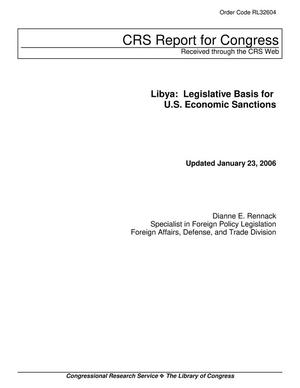 Primary view of object titled 'Libya: Legislative Basis for U.S. Economic Sanctions'.
