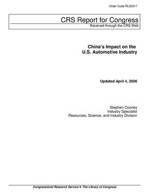 Primary view of object titled 'China's Impact on the U.S. Automotive Industry'.