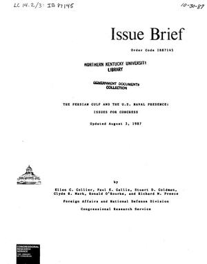 Primary view of object titled 'The Persian Gulf and the U.S. Naval Presence: Issues for Congress'.