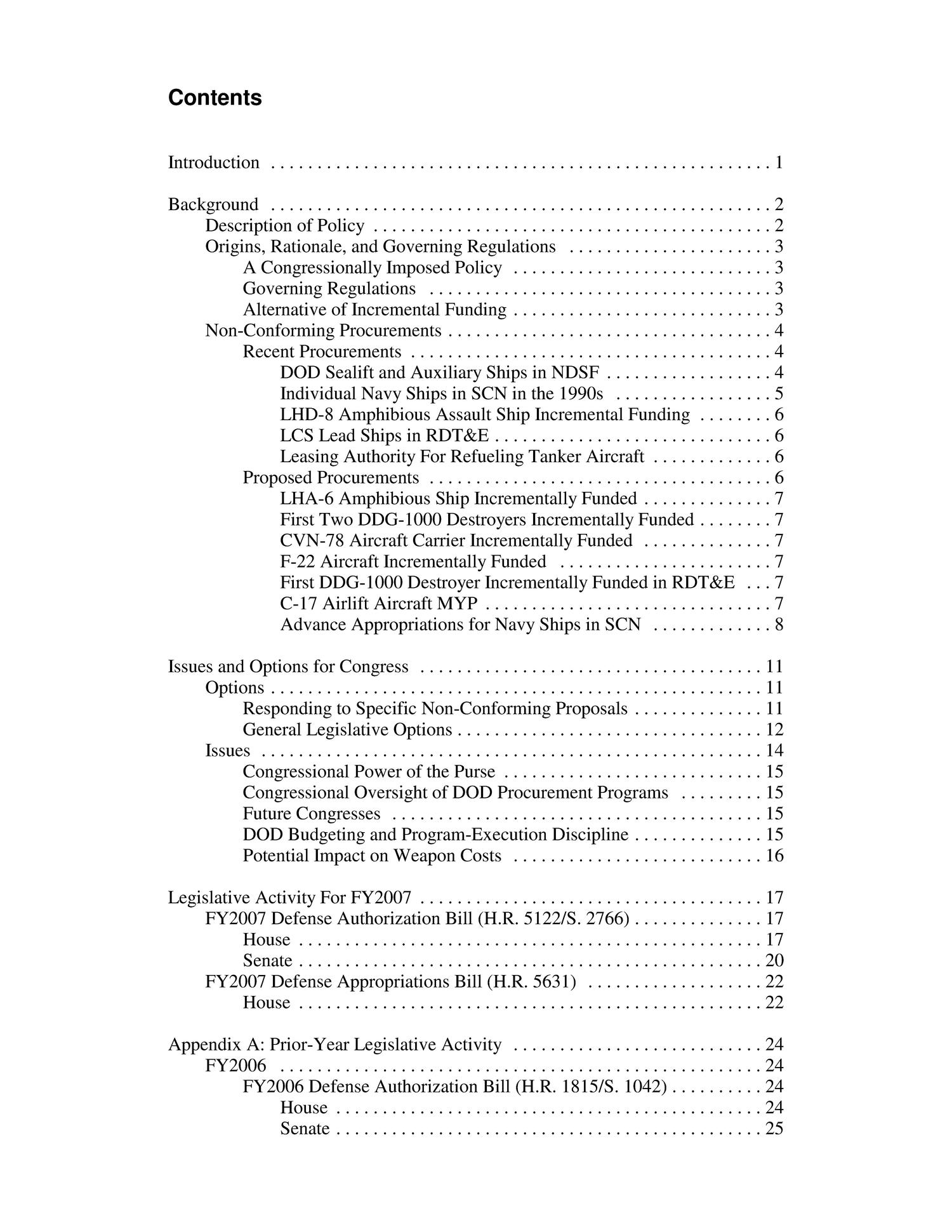 Defense Procurement: Full Funding Policy - Background, Issues, and Options for Congress
                                                
                                                    [Sequence #]: 3 of 64
                                                