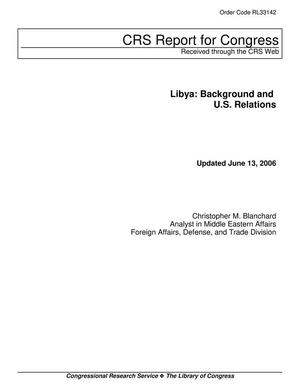 Primary view of object titled 'Libya: Background and U.S. Relations'.