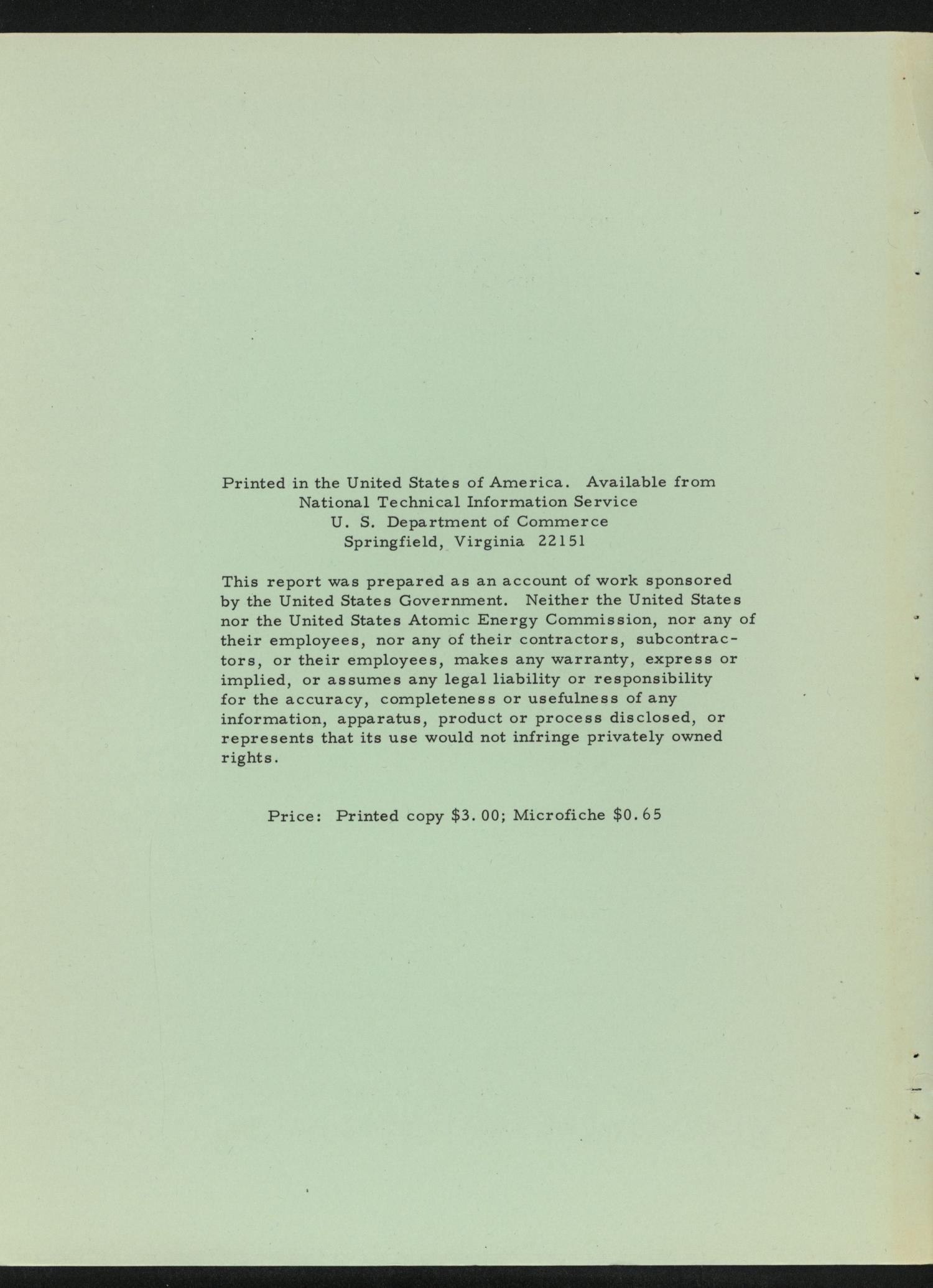 Application of Photogrammetric Techniques for Environmental Surveillance of Amchitka Island, Alaska, Annual Progress Report, July 1, 1969 - June 30, 1970
                                                
                                                    Front Inside
                                                