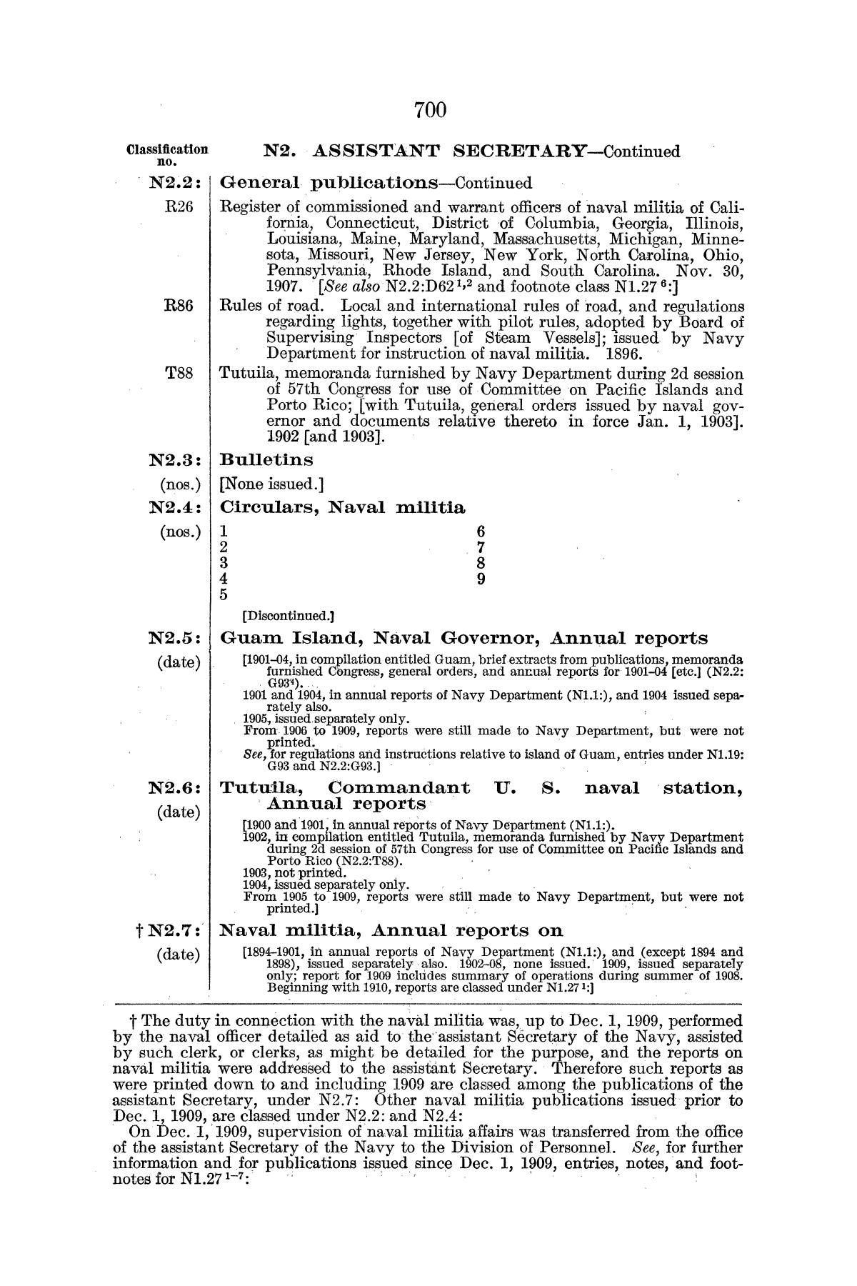 Checklist of United States Public Documents, 1789-1909, Third Edition Revised and Enlarged, Volume 1, Lists of Congressional and Departmental Publications
                                                
                                                    700
                                                