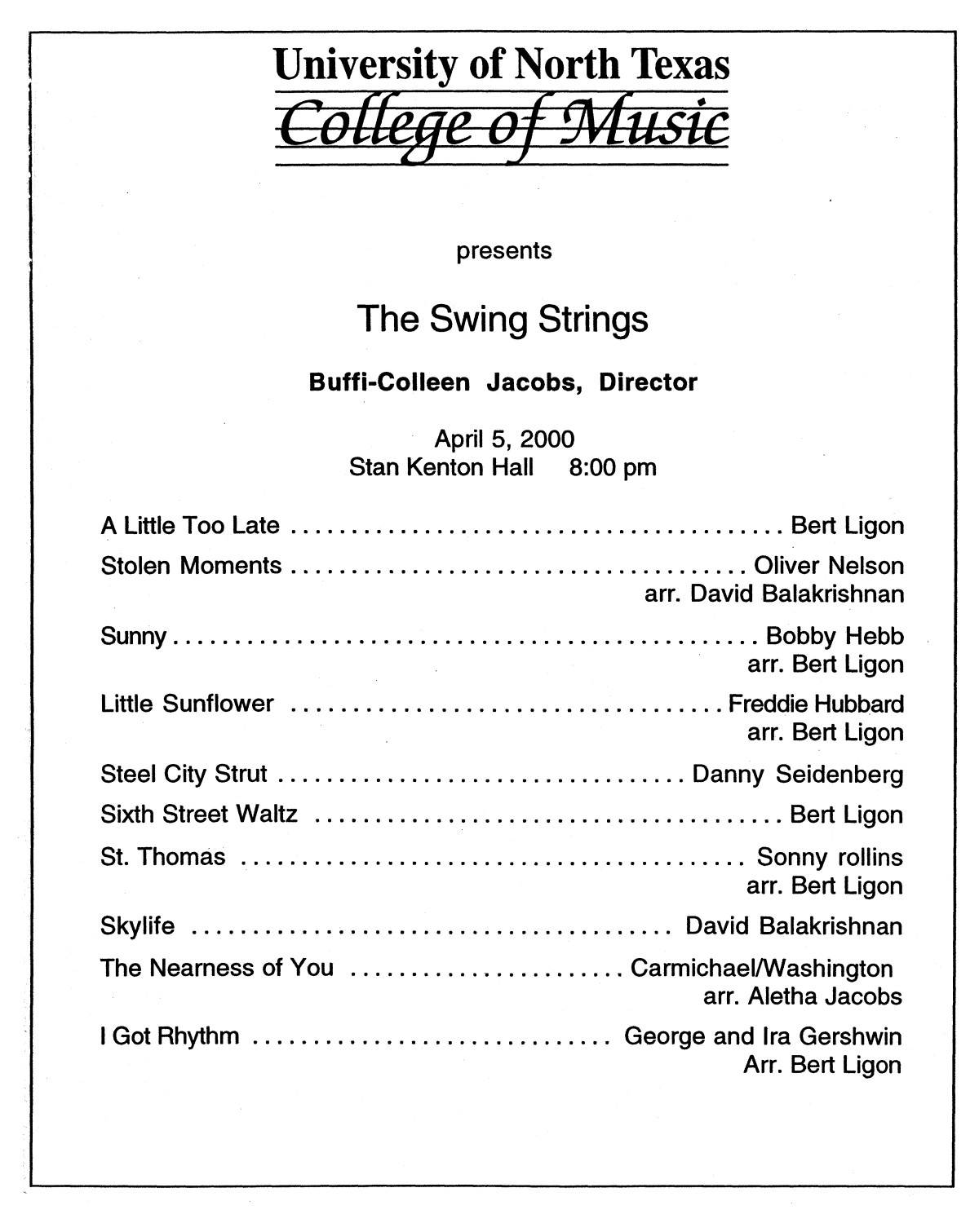 College of Music program book 1999-2000 Fall/Spring Performances Vol. 2
                                                
                                                    [Sequence #]: 81 of 332
                                                