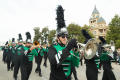 Photograph: [Green Brigade Marching Band during Homecoming Parade]