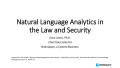Primary view of Natural Language Analytics in the Law and Security