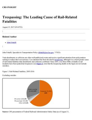 Primary view of object titled 'Trespassing: The Leading Cause of Rail-Related Fatalities'.