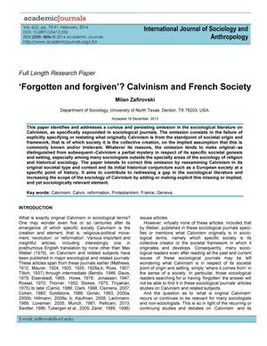 Primary view of object titled '‘Forgotten and Forgiven’? Calvinism and French Society'.
