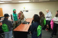 Photograph: [UNT student staff talking with visitors during Preview Day]