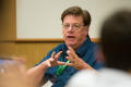 Photograph: [Dave Tracy speaking during student workshop]