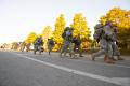 Photograph: [Photograph of Soldiers walking on Preview Day]