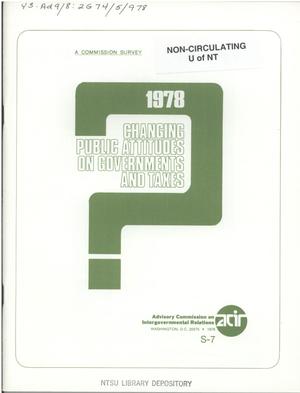 Primary view of object titled 'Changing public attitudes on governments and taxes, 1978'.