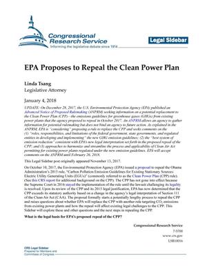 Primary view of object titled 'EPA Proposes to Repeal the Clean Power Plan'.