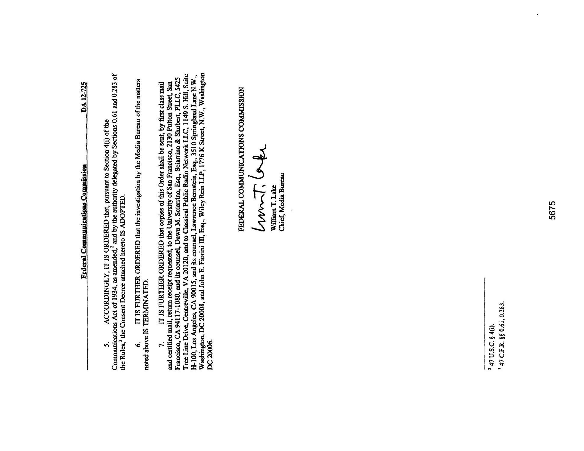FCC Record, Volume 27, No. 7, Pages 5674 to 6652, May 23 - June 15, 2012
                                                
                                                    5675
                                                