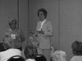 Photograph: [Alrene Hall and Jane Hope speaking to attendees]
