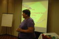 Photograph: [Linda Corey giving presentation at 2007 CSLA conference]