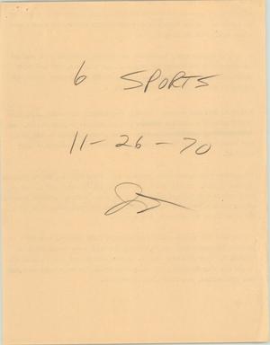 Primary view of object titled '[News Script: Sports updates]'.