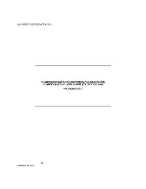 Primary view of object titled 'Comprehensive Environmental Response, Compensation, and Liability Act of 1980'.