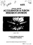 Primary view of Lawrence Berkeley Laboratory Accelerator & Fusion Research Division Annual Report: 1980