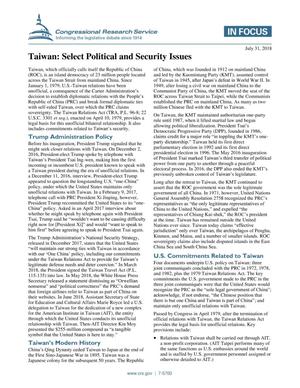 Primary view of object titled 'Taiwan: Select Political and Security Issues'.