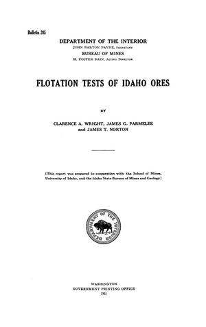 Primary view of object titled 'Flotation Tests of Idaho Ores'.