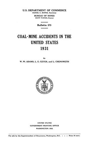 Primary view of object titled 'Coal-Mine Accidents in the United States: 1931'.